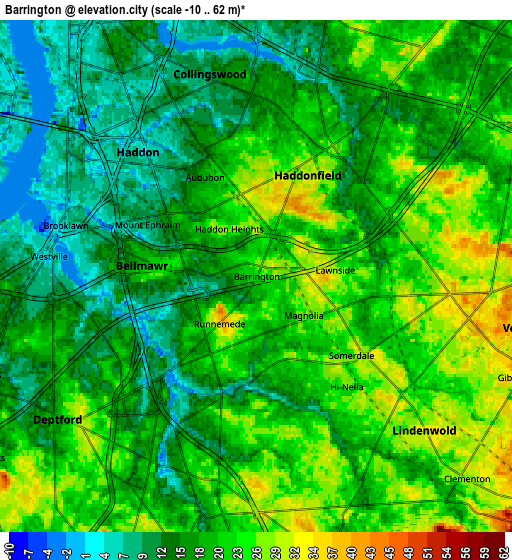 Zoom OUT 2x Barrington, United States elevation map