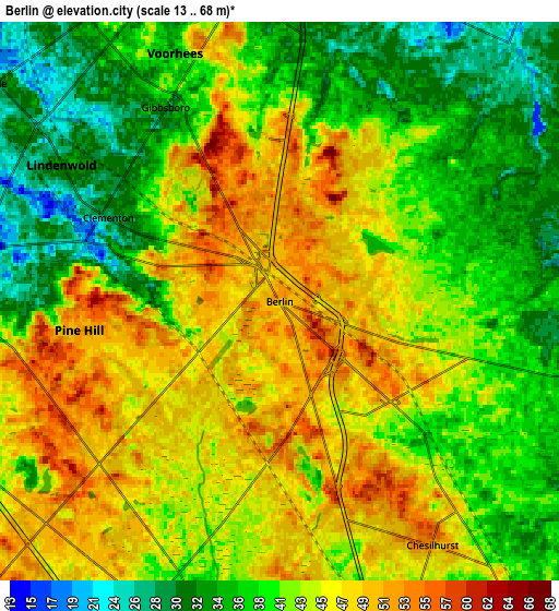 Zoom OUT 2x Berlin, United States elevation map