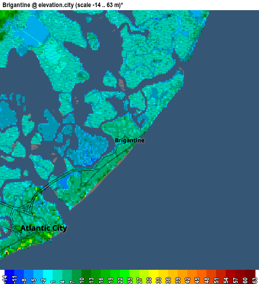 Zoom OUT 2x Brigantine, United States elevation map