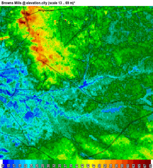 Zoom OUT 2x Browns Mills, United States elevation map