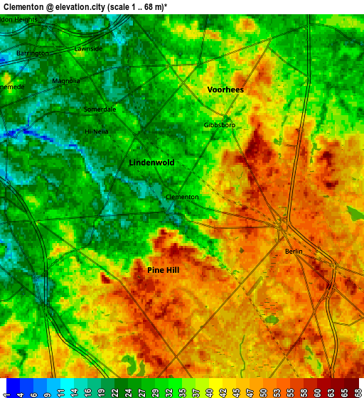 Zoom OUT 2x Clementon, United States elevation map