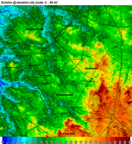 Zoom OUT 2x Echelon, United States elevation map