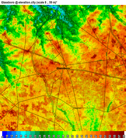 Zoom OUT 2x Glassboro, United States elevation map