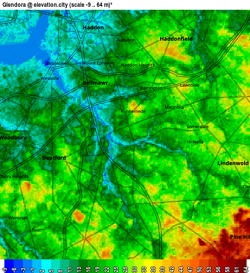 Zoom OUT 2x Glendora, United States elevation map