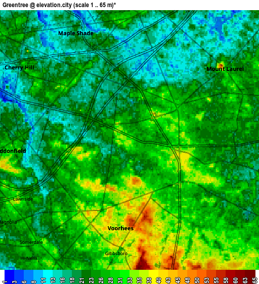 Zoom OUT 2x Greentree, United States elevation map