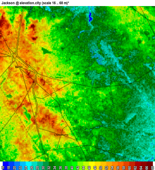 Zoom OUT 2x Jackson, United States elevation map