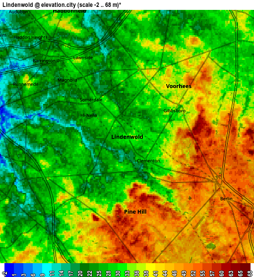 Zoom OUT 2x Lindenwold, United States elevation map