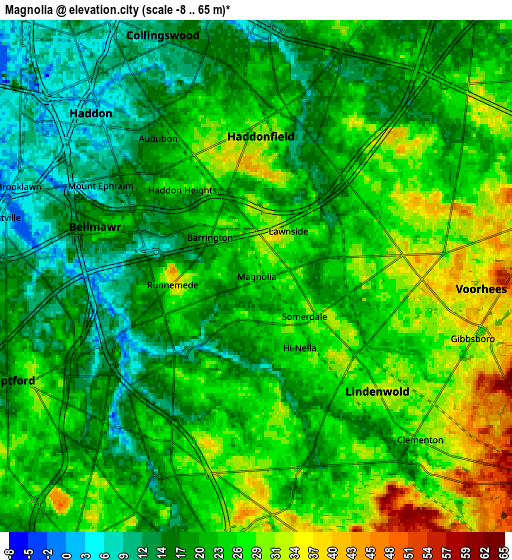 Zoom OUT 2x Magnolia, United States elevation map