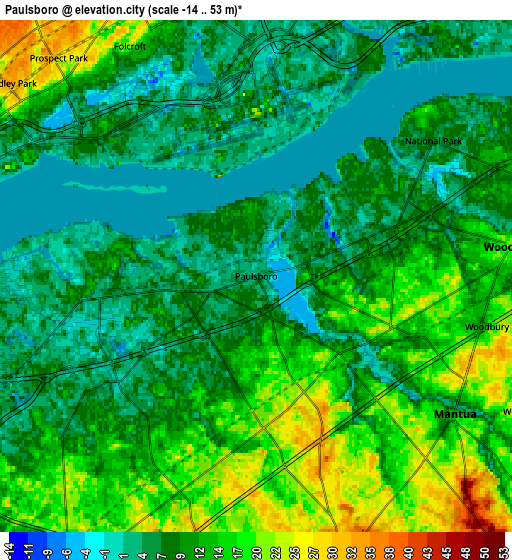 Zoom OUT 2x Paulsboro, United States elevation map