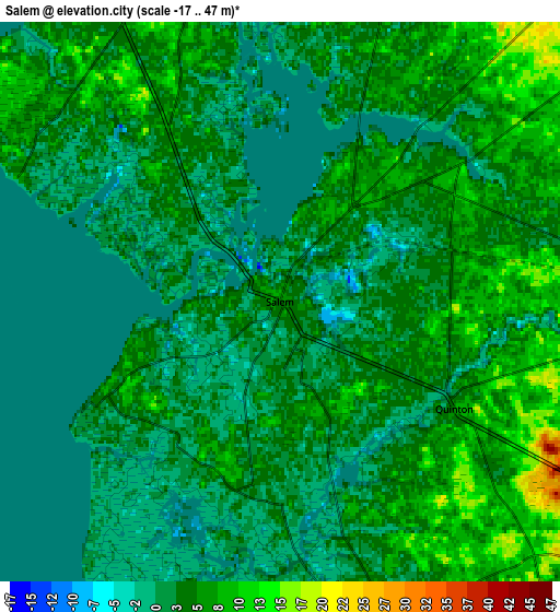 Zoom OUT 2x Salem, United States elevation map