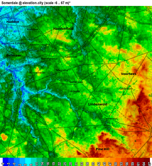 Zoom OUT 2x Somerdale, United States elevation map