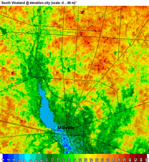 Zoom OUT 2x South Vineland, United States elevation map