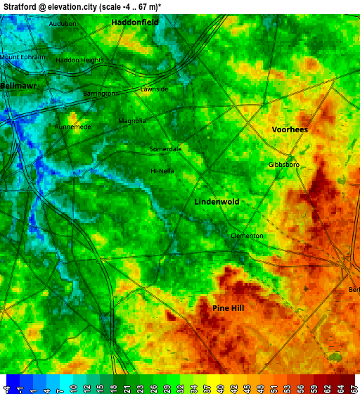 Zoom OUT 2x Stratford, United States elevation map