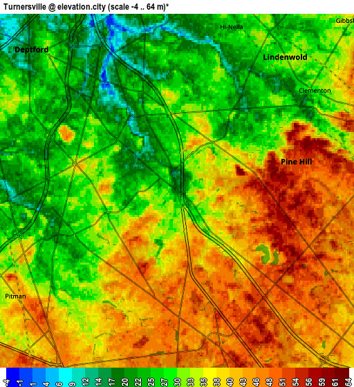 Zoom OUT 2x Turnersville, United States elevation map