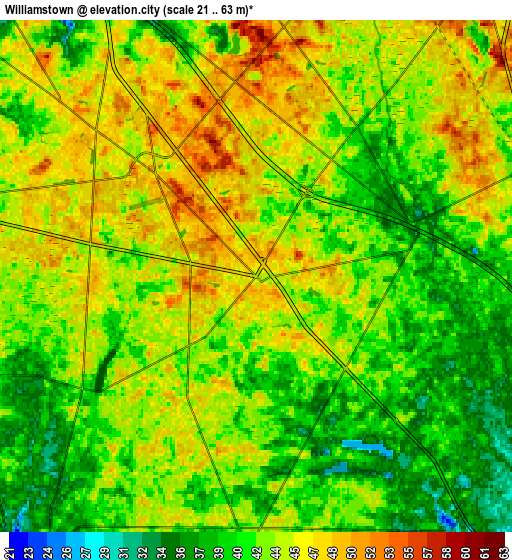 Zoom OUT 2x Williamstown, United States elevation map