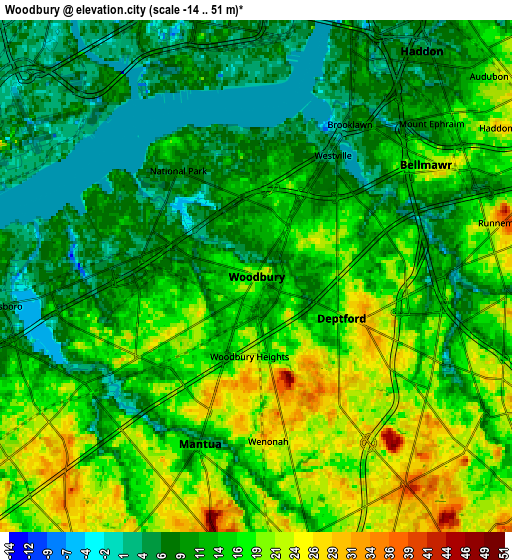 Zoom OUT 2x Woodbury, United States elevation map