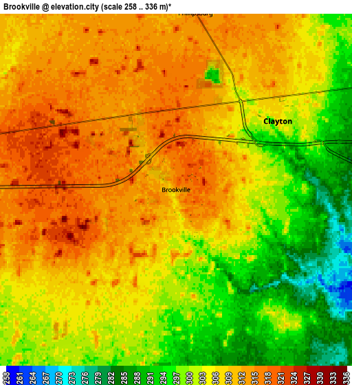 Zoom OUT 2x Brookville, United States elevation map