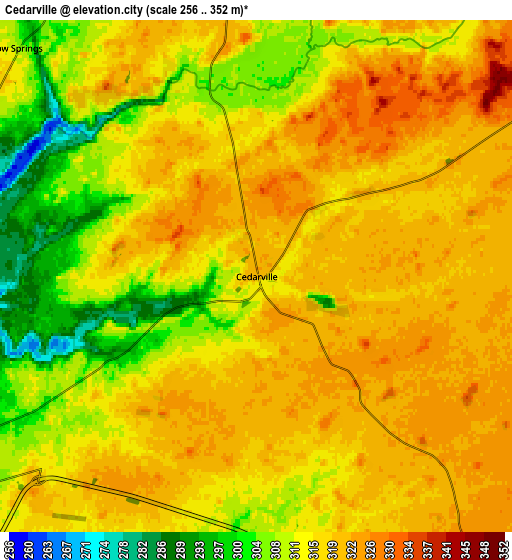 Zoom OUT 2x Cedarville, United States elevation map