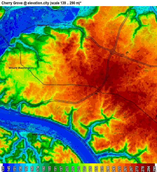 Zoom OUT 2x Cherry Grove, United States elevation map