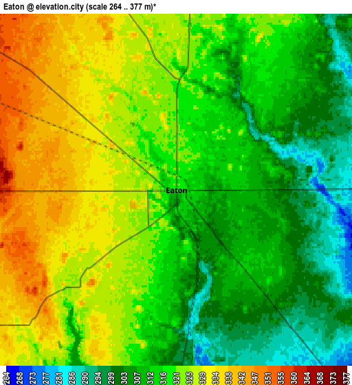 Zoom OUT 2x Eaton, United States elevation map