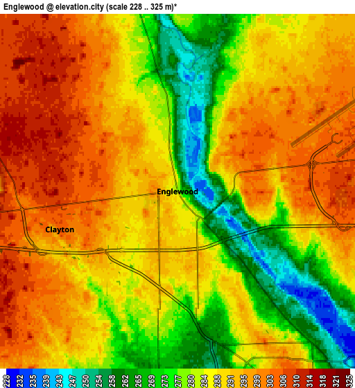 Zoom OUT 2x Englewood, United States elevation map