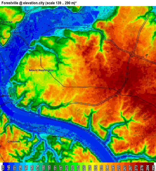 Zoom OUT 2x Forestville, United States elevation map