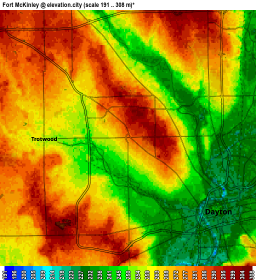 Zoom OUT 2x Fort McKinley, United States elevation map