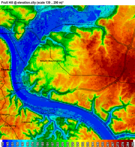 Zoom OUT 2x Fruit Hill, United States elevation map