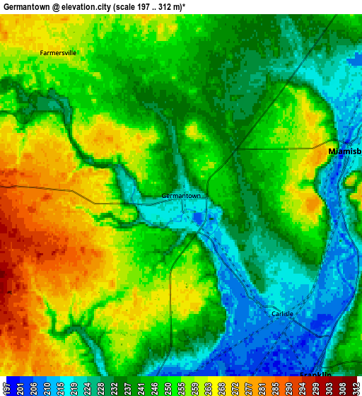 Zoom OUT 2x Germantown, United States elevation map