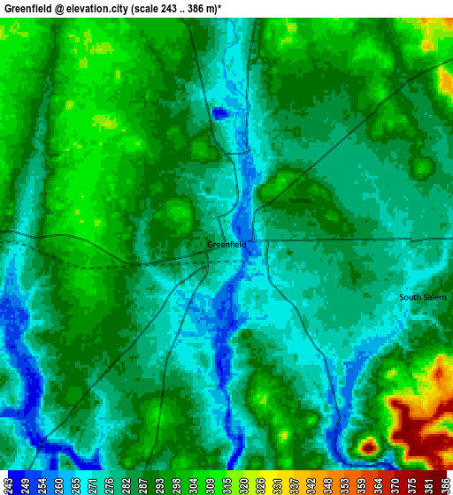 Zoom OUT 2x Greenfield, United States elevation map