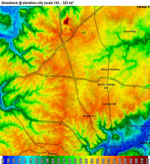 Zoom OUT 2x Groesbeck, United States elevation map