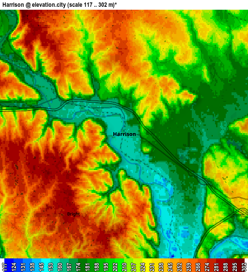 Zoom OUT 2x Harrison, United States elevation map