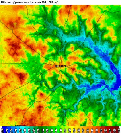 Zoom OUT 2x Hillsboro, United States elevation map