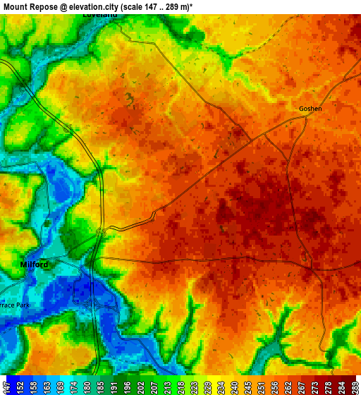 Zoom OUT 2x Mount Repose, United States elevation map