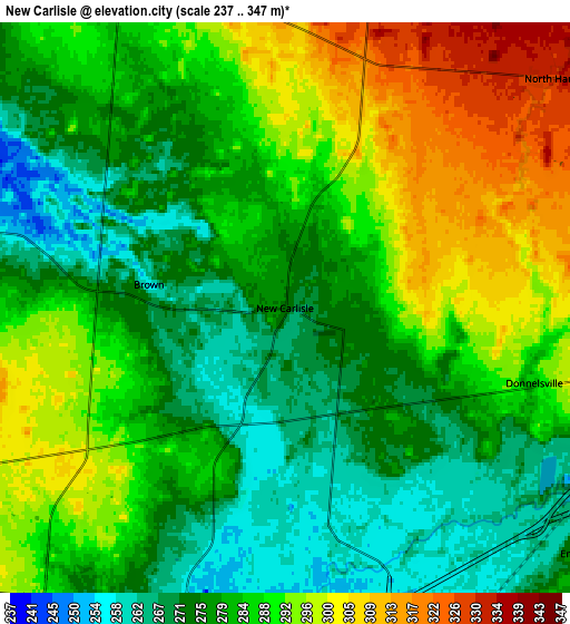 Zoom OUT 2x New Carlisle, United States elevation map