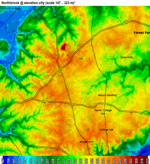 Zoom OUT 2x Northbrook, United States elevation map