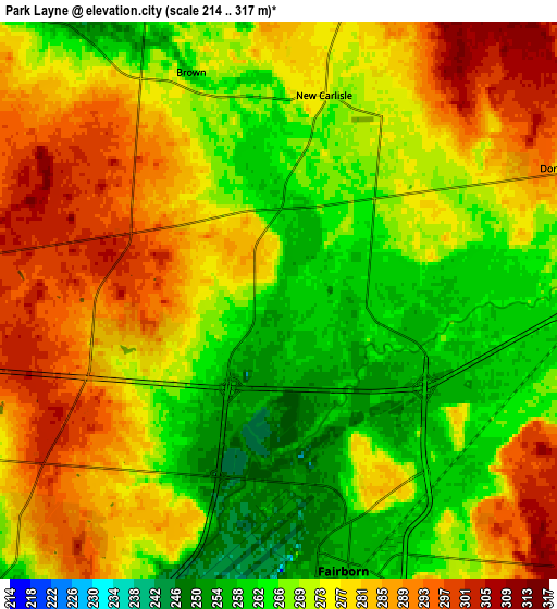 Zoom OUT 2x Park Layne, United States elevation map