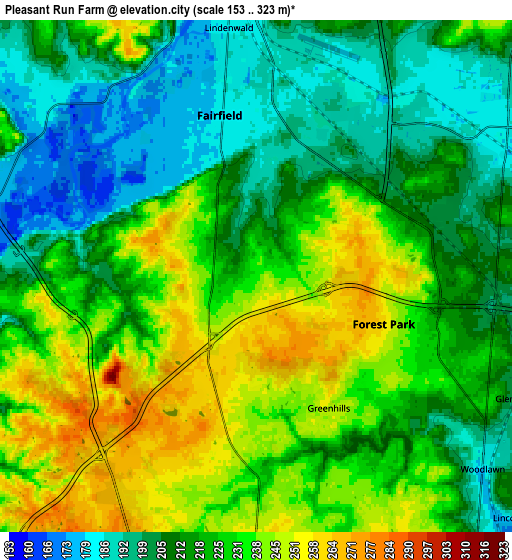 Zoom OUT 2x Pleasant Run Farm, United States elevation map