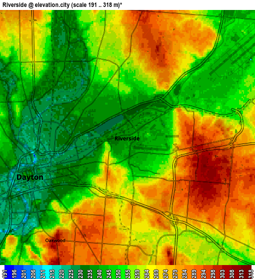 Zoom OUT 2x Riverside, United States elevation map