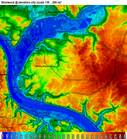 Zoom OUT 2x Sherwood, United States elevation map