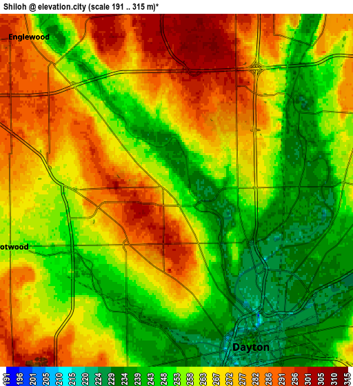 Zoom OUT 2x Shiloh, United States elevation map