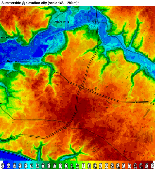 Zoom OUT 2x Summerside, United States elevation map