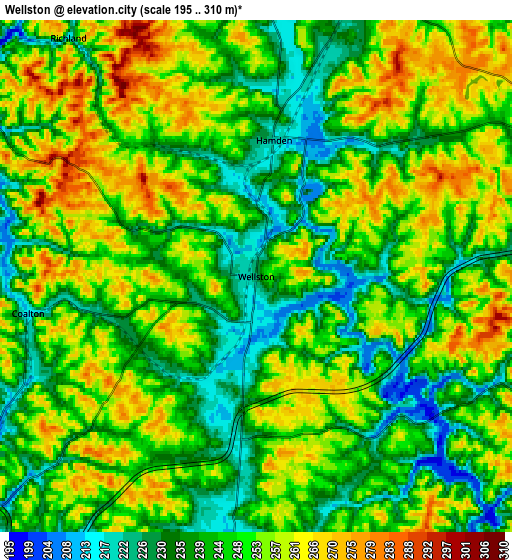 Zoom OUT 2x Wellston, United States elevation map