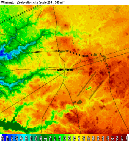 Zoom OUT 2x Wilmington, United States elevation map