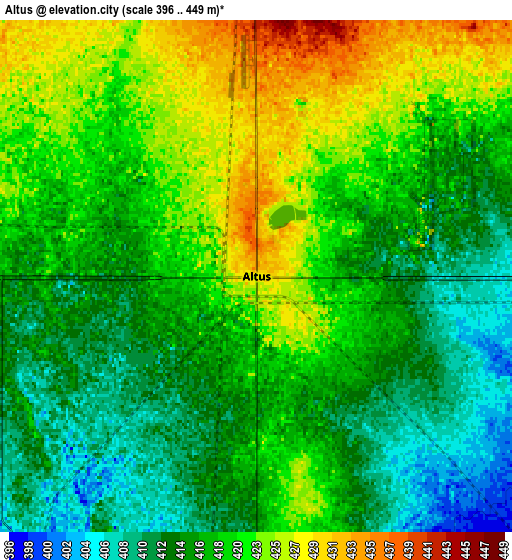 Zoom OUT 2x Altus, United States elevation map