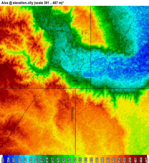 Zoom OUT 2x Alva, United States elevation map