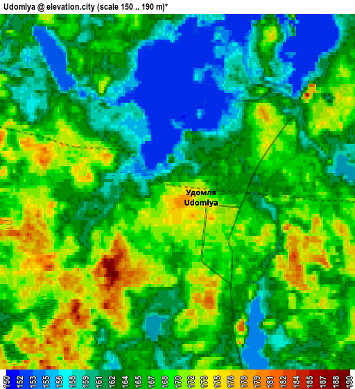 Zoom OUT 2x Udomlya, Russia elevation map