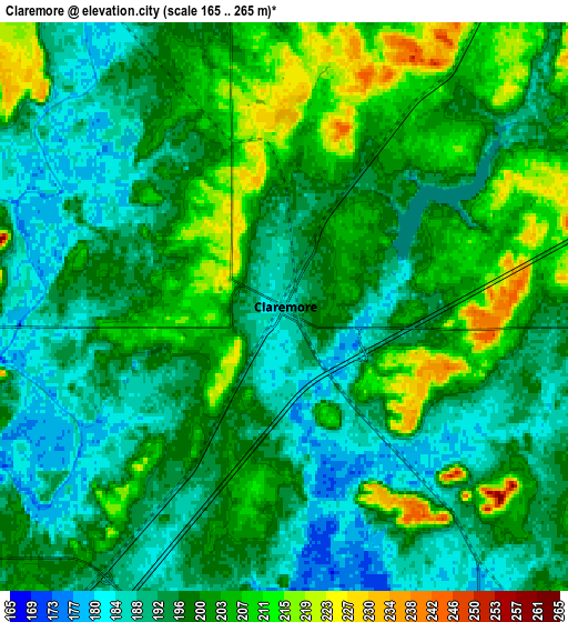 Zoom OUT 2x Claremore, United States elevation map