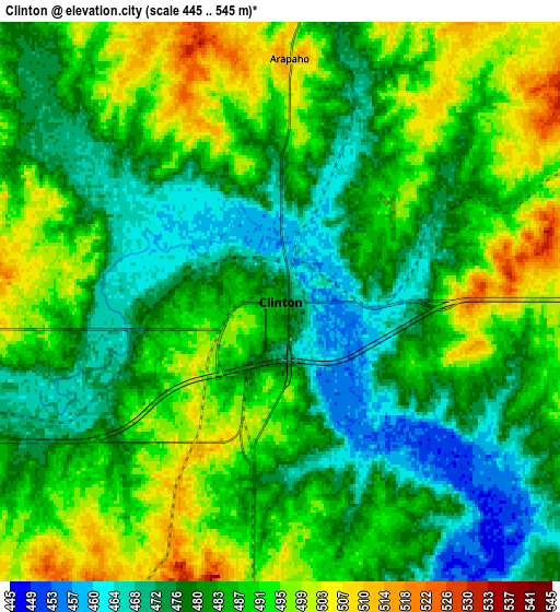 Zoom OUT 2x Clinton, United States elevation map