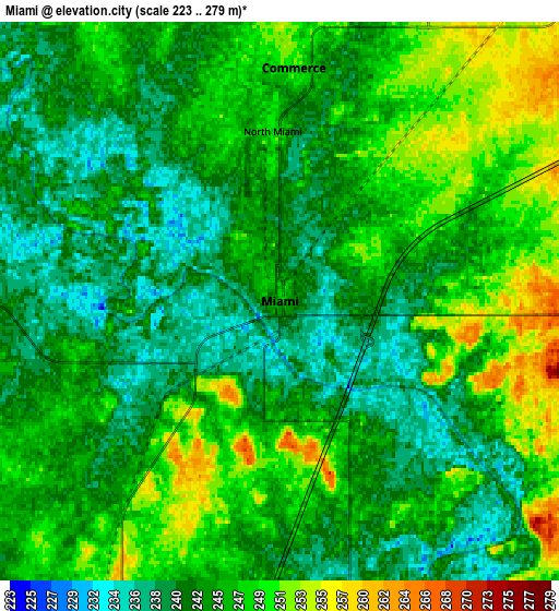 Zoom OUT 2x Miami, United States elevation map